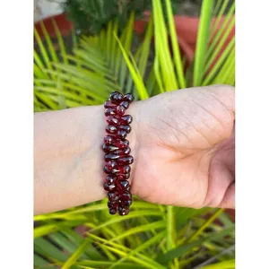 925 Silver Faceted Garnet Beads <b>Bracelet</b> Trendy Religious Geometric <b>Ball</b> Flower Bangles Opal Agate Pearl Diamond Main Gift - Product Image 3