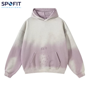 Sudadera con capucha de lavado de piedra en blanco Sudadera con capucha lavada con ácido personalizada Sudadera vintage Sudaderas con capucha desgastadas con serigrafía Tasa de venta completa - Product Image 2