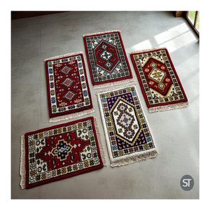 Tapis persan en laine noué à la main 60x90 cm Tapis traditionnel fait à la main Collection de motifs floraux et géométriques assortis - Product Image 6