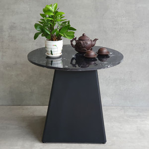 Table basse moderne de 60 cm pour salon TT68254 avec pied en fer et plateau en pierre décorative - Product Image 6