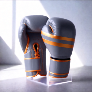 Gants d'entraînement en cuir professionnels avec imprimé Grande Vague japonaise et rembourrage en mousse multicouche pour le sparring en salle de sport et le travail sur sac - Product Image 2