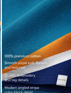 เสื้อโปโลผู้ชายแบบสั่งทำพิเศษ – แขนสั้น โพลีเอสเตอร์ ลายทางเฉียง ชุดยูนิฟอร์มบริษัทและทีม (สีเขียวอมฟ้า) - Product Image 5