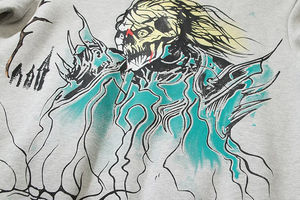 Sudaderas con capucha informales para hombre de otoño e invierno, talla grande, holgada, con estampado de calavera de Hip Hop, con agujeros rasgados, logotipo bordado, camisetas de lana para - Product Image 3