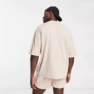 Hot Sale Summer Comfort Men's Casual O-Neck <b>Track</b> Suit Custom Size Solid Color Knitted <b>T</b>-Shirt and Shorts Set Wholesale - Product Image 2