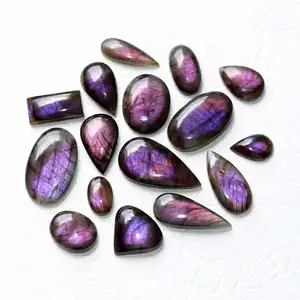 Amazing Natural Purple Labradorite Mixed Shape Cabochon Stone With Good Color Luster Quality Loose Gemstone For Making Jewelry