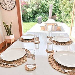 Napperon en jonc de mer écologique de haute qualité tapis de paille tissé carré Unique accessoires de cuisine sous-verres Table usage domestique mariage - Product Image 6