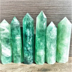 Venta al por mayor a granel verde fluorita obeliscos Torres puntos piedra semipreciosa Natural cristal artesanía Reiki rocas cuarzo Jade piedra preciosa - Product Image 1