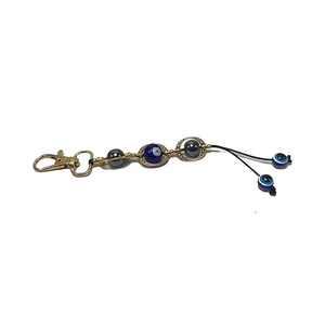 Llavero de cristal de alta calidad con ojo turco, cuentas redondas, llavero de piedra natural, regalos para mujer, venta al por mayor - Product Image 2