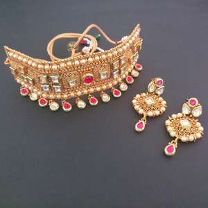 Ensemble de collier en cuivre de création réelle FBB0055B AD Stone Choker Ensembles de bijoux fins - Product Image 1