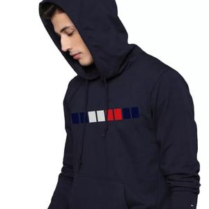 เสื้อฮู้ดแขนยาวผ้าฟลีซสำหรับผู้ชาย, เสื้อมีฮู้ดผ้าฝ้าย100% ระบายอากาศได้ดีดีไซน์ปัก - Product Image 5