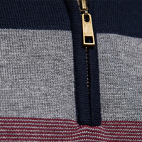 Pull en maille pour homme à demi-zip, manches longues, rayé, color block, col montant, style décontracté sportif