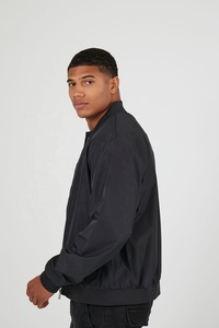 Blouson Bomber Noir Zippé pour Homme de Haute Qualité, Design Personnalisé, Imperméable, Coupe-Vent, Respirant, Tendance Hiver, Service OEM - Product Image 3