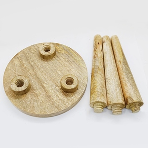 Support de jardinière en bois naturel avec trois pieds Porte-pot élégant et robuste pour bureau à domicile Patio Fabrication indienne originale - Product Image 4