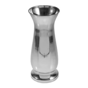 Vase contemporain en métal argenté Pièce maîtresse décorative élégante pour l'arrangement floral intérieur de la maison et le style de table - Product Image 1