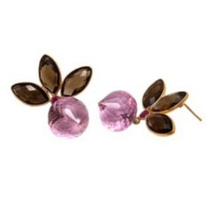 Pendientes de cuarzo rosa con forma de pera y marquesa, GEMA de cuarzo ahumado, Plata de Ley 925, novedad - Product Image 1