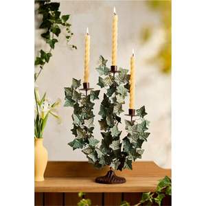 Vintage French Style Gilded Metal Flower <b>Taper</b> <b>Candle</b> Stand Antique Gold Magnolia Floral Candlestick Holder for Mantel Tabletop - Product Image 3