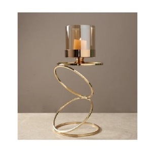 Bougeoirs en métal au design antique Bougeoirs en verre de ferme peu coûteux faits à la main pour le salon de la fête de Noël - Product Image 2