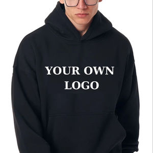 Sudadera con capucha negra Premium básica personalizada de algodón pesado de gran tamaño para hombre servicio OEM oferta al por mayor tendencia 2024 calidad - Product Image 1