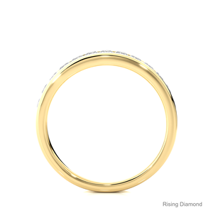 0,52 CTW Round Cut Lab Grown Diamond Half Eternity Set CVD Wedding Band y anillos de regalo de aniversario en oro blanco - Product Image 6