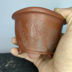 Pot à bonsaï en argile de forme carrée, fait à la main, rouge, non verni, de luxe, populaire en 2026 - Product Image 6