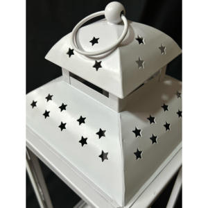 Mesa clásica de Metal blanco hecha a mano, farol de suelo, portavelas decorativo, tarros, diseño de estrellas de Navidad, bodas en casa, eventos - Product Image 3