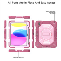 Étui robuste de qualité supérieure pour iPad A16 11e génération (2025), housse de protection intégrale à trois couches avec support intégré