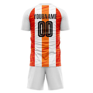 Uniforme de football personnalisé blanc noir orange sublimation tendance meilleure qualité maillot de football américain prix de gros - Product Image 5