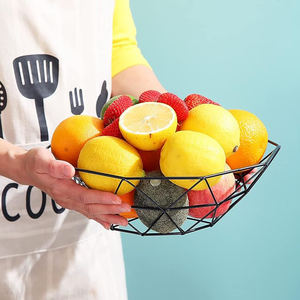 Forme ronde noir fini taille personnalisée métal fer corbeille à fruits panier de rangement rond table décorative maison hôtel ustensiles de cuisine - Product Image 3