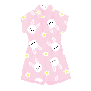 <b>Women's</b> High Waist Knee Hot Selling Gingham Fabric Casual <b>Romper</b> Cute Bunnies Eggs Easter Custom Trendy Design Sequined - Product Image 4