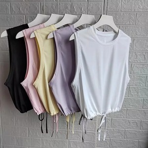 เสื้อโยคะแขนสั้นเซ็กซี่ของผู้หญิงเสื้อกีฬาระบายอากาศได้ดีแห้งเร็วสำหรับออกกำลังกายยิมวิ่ง-ฤดูร้อนกระดุมตกแต่ง - Product Image 5