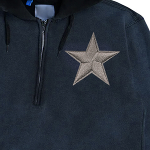 Sweat-shirt à col rond en coton mélangé pour hommes, demi-fermeture à glissière, broderie en chenille personnalisée, vente en gros de sweats à capuche chauds, vendeur de sweats à capuche pour hommes - Product Image 2