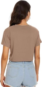 Prix bon marché Top Qualité Crop Tops Confortable Respirant T-shirts À Manches Courtes Couleurs Solides Disponibles-Logo Débardeurs Taille S - Product Image 3