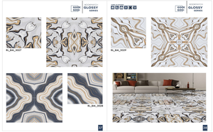 Modern Design 600x600mm Glossy Porcelain Floor <b>Tiles</b> for Interior Use 8mm Thick High Quality Apartment Use From India - Product Image 4