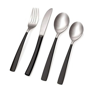 Ensemble d'argenterie en acier inoxydable pour restaurant d'hôtel avec poignée ronde longue en or cuillère couteau et fourchette ensemble de couverts pour mariage - Product Image 3