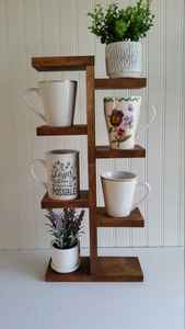 Árbol moderno de madera para tazas de café con soporte Base para organizador de almacenamiento de encimera - Product Image 6