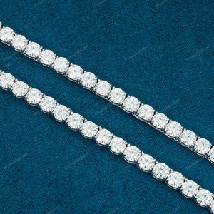 Bijoux Hip Hop 5mm 20 pouces 925 Sterling Silver VVS Moissanite Diamant Tennis Chaîne Collier Haute Qualité Artisanat Chaînes - Product Image 4
