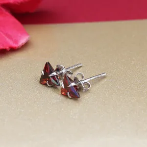 Star Shape Natural Stone Stud <b>Earrings</b> 925 Silver Trendy Minimalist Women's Engagement - Product Image 1