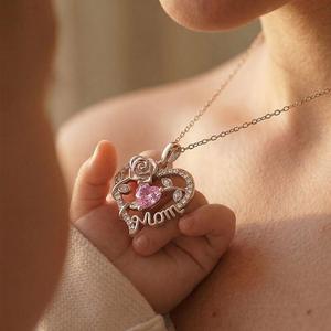 จี้รูปหัวใจ Jeulia Rose สำหรับคุณแม่ ทำจากเงินแท้ ของขวัญสำหรับชาวคริสต์ - Product Image 5