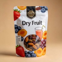Op maat gemaakte digitaal bedrukte vochtbestendige staande zakjes voor gedroogd fruit, 120g 200g 500g, met ziplock en transparant venster