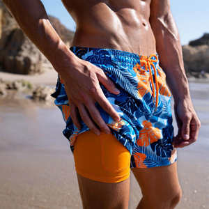 กางเกงขาสั้นเล่นกีฬาสำหรับผู้ชายกางเกงขาสั้นผ้าฝ้ายโพลีเอสเตอร์พิมพ์ซับลิเมชันสำหรับฤดูร้อนงานตาม2023 - Product Image 5