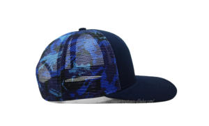 Sombreros de camionero azul marino 2D con logotipo personalizado, sombreros de camionero deportivos de malla con logotipo bordado personalizado OEM - Product Image 5