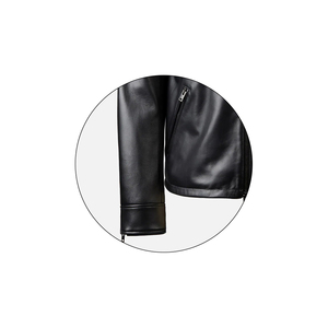 Chaqueta cortavientos de invierno de estilo callejero con cuello levantado de lona de cuero de alta calidad personalizada para hombres con cierre de cremallera - Product Image 4