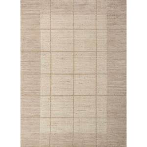 พรมขนสัตว์ทอมือลาย Contour Ivory ผ้าฝ้ายออร์แกนิก พรมปอกระเจาทำมือลาย Jacquard ลายทางสำหรับห้องโถง รูปทรงสี่เหลี่ยมผืนผ้า ขนาด 9x12 นิ้ว รุ่น Hwl-335 - Product Image 1