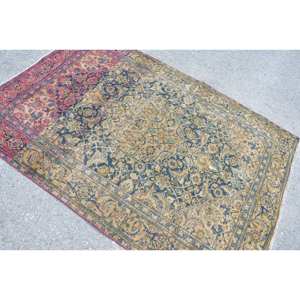 พรมสไตล์ตุรกีโบราณ6.4ft เบจแดง x 4.4สำหรับติดทางเดินห้องนอนยางสำหรับห้องนั่งเล่น - Product Image 4