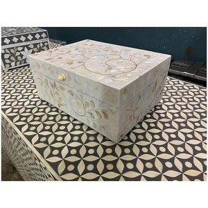 Boîte à bijoux en os incrusté de nacre, taille personnalisée, boîte cadeau faite à la main, meilleure qualité, boîtes de rangement décoratives - Product Image 4