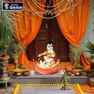 HOME GENIE <b>Brass</b> Akhand Diya with Lid and Om Symbol Traditional Covered <b>Oil</b> <b>Lamp</b> with Swastik Design for Temple Pooja Room Decor - Product Image 5