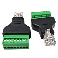 Adaptateur Ethernet réseau de borne à vis RJ45, carte de dérivation 8p8c mâle à vis de borne AV 8 broches