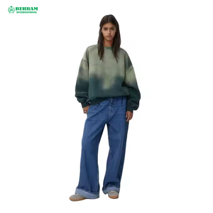 Sudadera de manga larga con cuello redondo para hombre, con efecto degradado y teñido, estilo casual, con lavado ácido. - Product Image 4