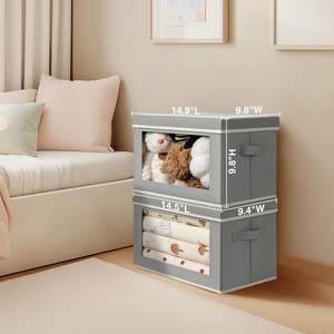 OEM Custom <b>Cube</b> <b>Fabric</b> Closet <b>Storage</b> Bins with Window Collapsible Shelves for Shoes Home Decorative <b>Boxes</b> Wholesale Supply - Product Image 6