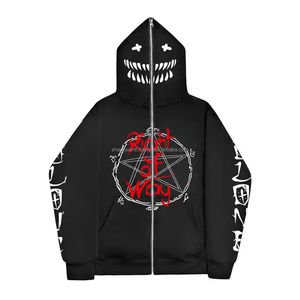 Sudadera con capucha personalizada Stone Acid Wash con cremallera desgastada 100% algodón Sun Faded French Terry grueso doble cremallera Vintage sudaderas con capucha para hombre - Product Image 6